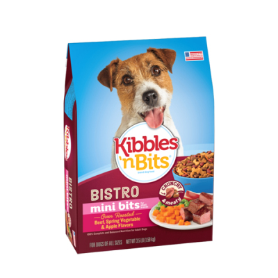 Kibbles 'n Bits Small Breed Mini Bits Oven Roasted Beef Flavor Dry Dog Food  3.5lbs 