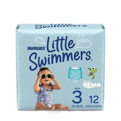 Huggies Little Swimmers Disposable Swim Diapers, Middle, 3-4Months, 12-Count 
