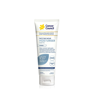 Cancer Council SPF 50+ Day Wear Face Matte Invisible 75ml Tube(Blue)