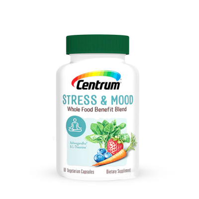 Centrum Stress & Mood Whole Food Blend Supplement 60 Capsules 