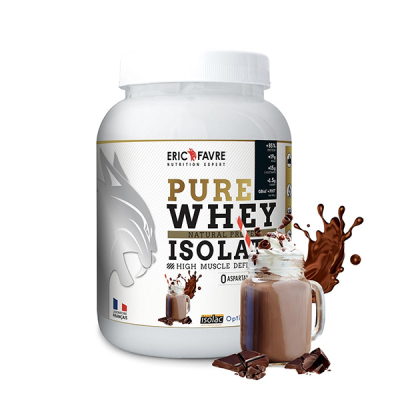 ERIC FAVRE Pure Whey Protein Native 100% Isolate- High Quality Protein Powder For Muscle Development - Chocolate Flavor 2Kg 