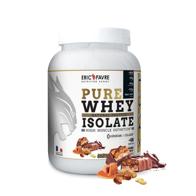 ERIC FAVRE Pure Whey Protein Native 100% Isolate- High Quality Protein Powder For Muscle Development - Chocolate Peanuts Caramel Flavor 2 Kg 