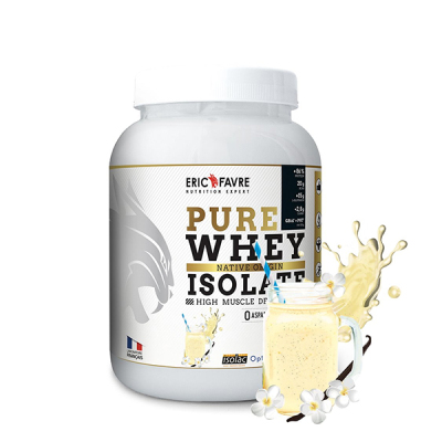 ERIC FAVRE Pure Whey Protein Native 100% Isolate- High Quality Protein Powder For Muscle Development - Vanilla Flavor 2 Kg 