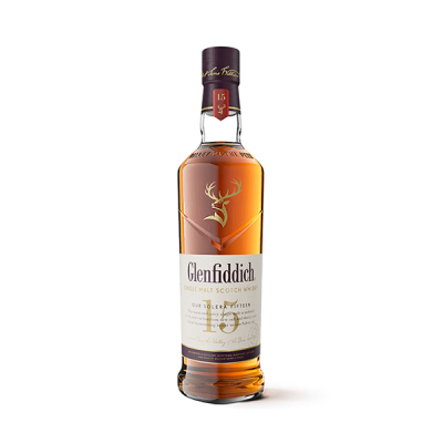 格兰菲迪（Glenfiddich）15年单一麦芽苏格兰威士忌700ml 苏格兰进口洋酒 