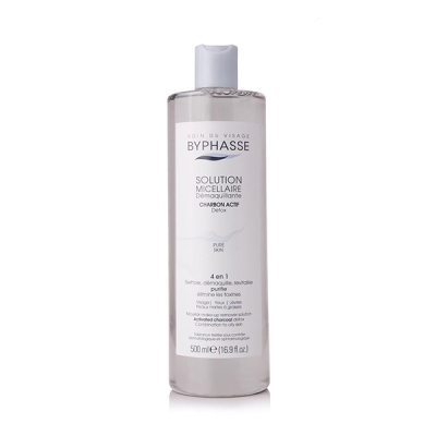 Byphasse Micellar make-up remover solution with activate charcoal 500ml