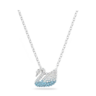 Swarovski Iconic Swan Pendant, Swan, Small, Blue, Necklace 5512094 