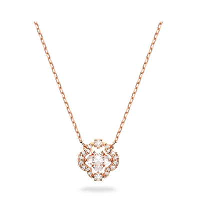 Swarovski Sparkling Dance Necklace, White, Rose Gold-Tone Plated 5642928 