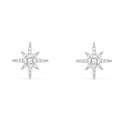 APM MONACO New Pure Silver Hexagram Stud Earrings  Silver AE8419OX 