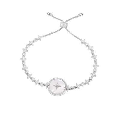 APM Monaco Silver Star Pearl Bracelet AB3582XNA