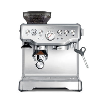 Breville 铂富 半自动意式咖啡机 家用 多功能咖啡机 银色 BES870 