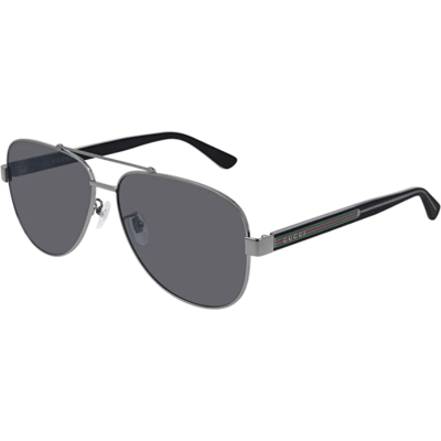 Gucci Sunglasses Male Pilot Glasses Driving Sunglasses Metal Ruthenium Color Frame GG0528S 007 